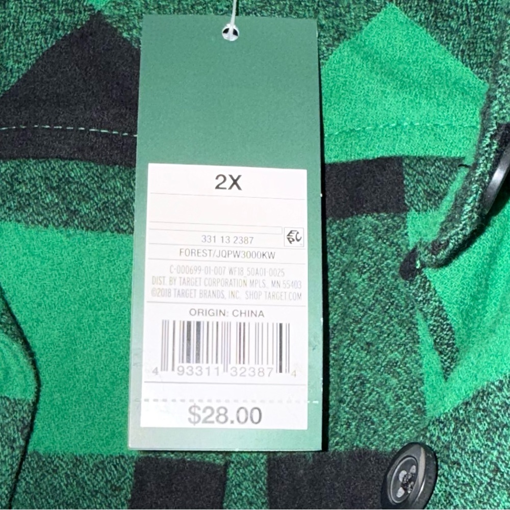 Wild Fable Green and Black Checkered Shirt - Picture 4 of 6